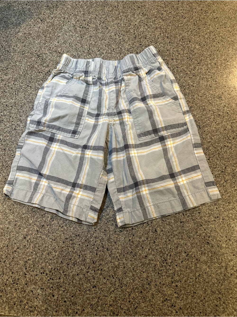 Circo Light Gray Plaid Shorts with Yellow Accents